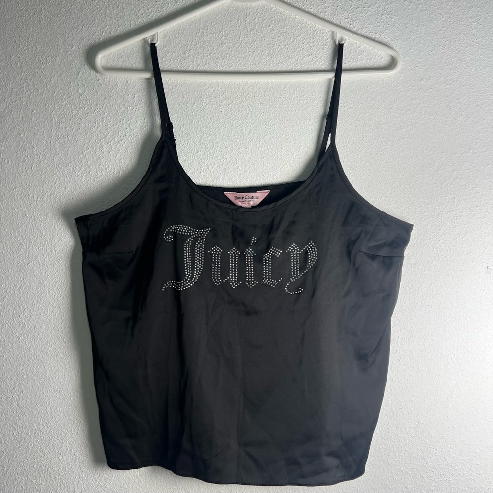 Juicy Couture Women Black Sleepwear Camisole Rhinestone 'Juicy' Logo Size Large - Picture 4 of 12